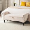 Luxury modern storage bench with smooth-opening hinges.