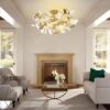 Luxury ceramic ceiling light fixture blending classic charm and modern style.