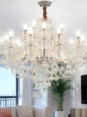 Elegant modern crystal candle-style chandelier