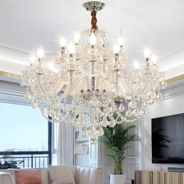 Elegant modern crystal candle-style chandelier