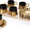 Stylish matte finish ceramic coffee cup with saucer, ideal for modern kitchens.