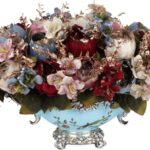 Elegant artificial flower vase with lifelike roses for home decor