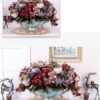 Charming artificial flower vase with vibrant blooms for home decoration.