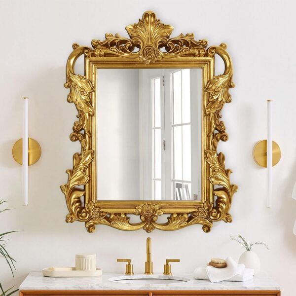 Antique Gold Mirror enhancing home décor with luxury charm.