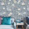 Romantic floral wallpaper with watercolor flower patterns.