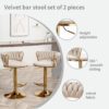 Chic gold finish bar stools with comfortable foam cushions for everyday use.