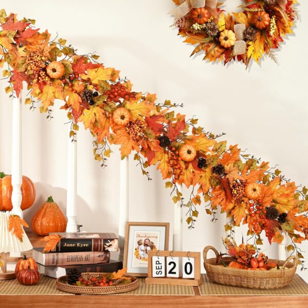 Lifelike artificial decoration leaves in warm autumn colors, perfect for mantels, tables, weddings, and seasonal home decor.