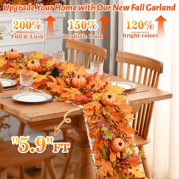 Rustic autumn dining table decorated with artificial maple fall leaves.