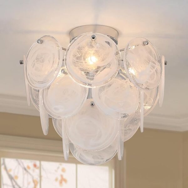 Premium glass ceiling chandelier with artistic design and adjustable lighting.