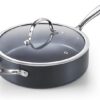 Premium nonstick saute pan with tempered glass lid for modern kitchens