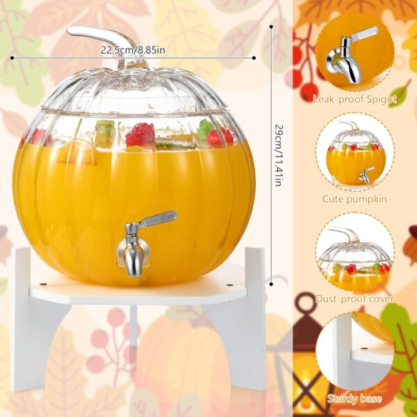 Festive pumpkin glass beverage dispenser for holiday drinks, and outdoor events.