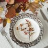Grace heritage silver-plated plates with embossed detailing for classic table settings.