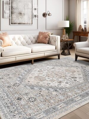 Modern area rug for stylish living room decor.