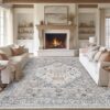 Soft shag rug adding comfort to family living space.