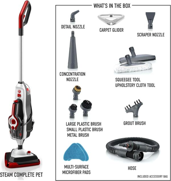 Lightweight steam floor cleaner machine with large water tank.