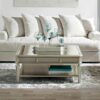 Luxury square coffee table with reflective mirror surface for home decor