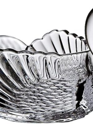 GlassyGrace swan-shaped glass bowl that blends functionality with decorative elegance.