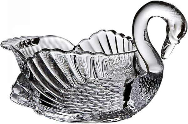 GlassyGrace swan-shaped glass bowl that blends functionality with decorative elegance.