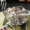 Luxury glass swan bowl centerpiece for coffee tables, dining rooms, and living room decoration.