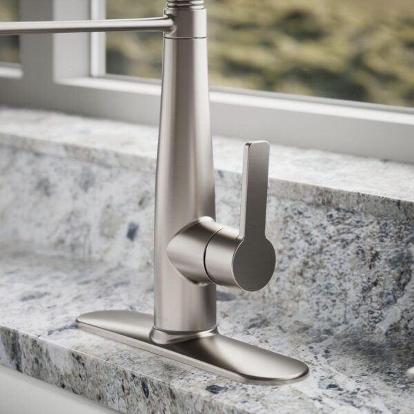 Elegant kitchen faucet with pull-down sprayhead – quick install.