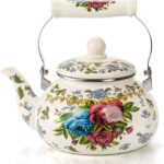 Premium enameled tea kettle with glossy finish for modern kitchens.