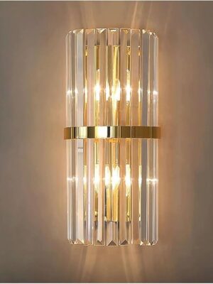 Luxury crystal wall lamp with sparkling crystals for modern interiors.