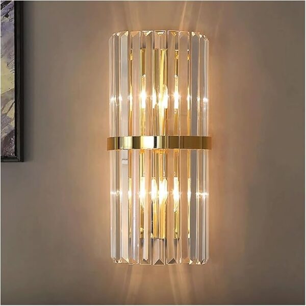 Luxury crystal wall lamp with sparkling crystals for modern interiors.