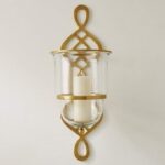 Grand Fret Hurricane-Gold – Luxury Golden Fretwork Hurricane Lamp with Glass for Elegant Home Decor & Festive Ambiance.