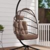 Luxury Hanging Egg Chair with Stand Grey