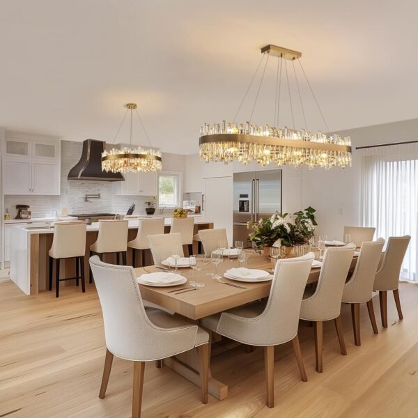Rectangle gold crystal raindrop chandelier ceiling light