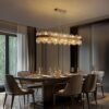 Luxury rectangular crystal chandelier for dining room