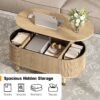 Modern oval lift top coffee table for living room