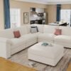 Modern cloud sectional modular sofa with a spacious contemporary design.