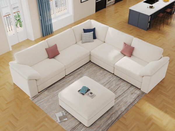 Luxury deep seat cloud couch with comfortable oversized seating.