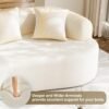 Cream white 4 seater curved living room sofa