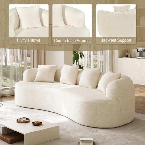 Luxury modern curved couch for contemporary home decor